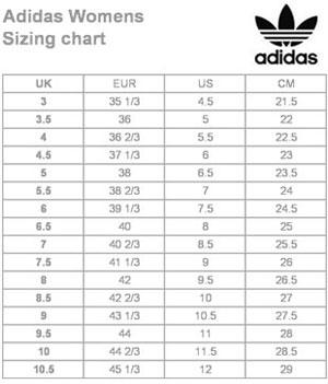stan smith shoe size guide