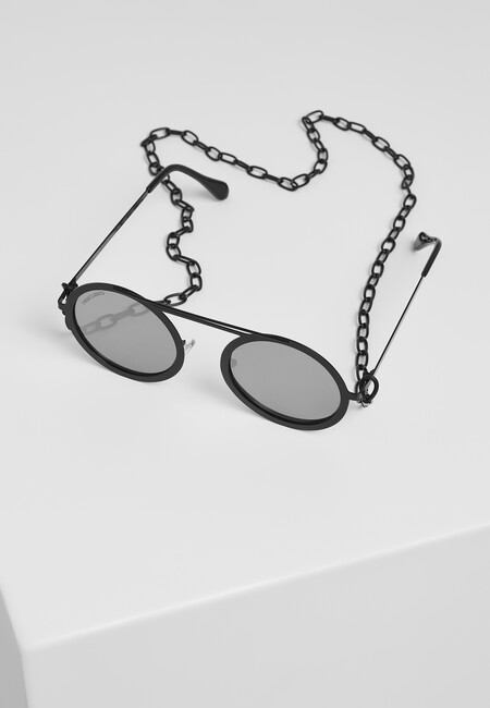 Urban Classics 104 Chain Sunglasses silver mirror/black - Gangstagroup.com  - Online Hip Hop Fashion Store
