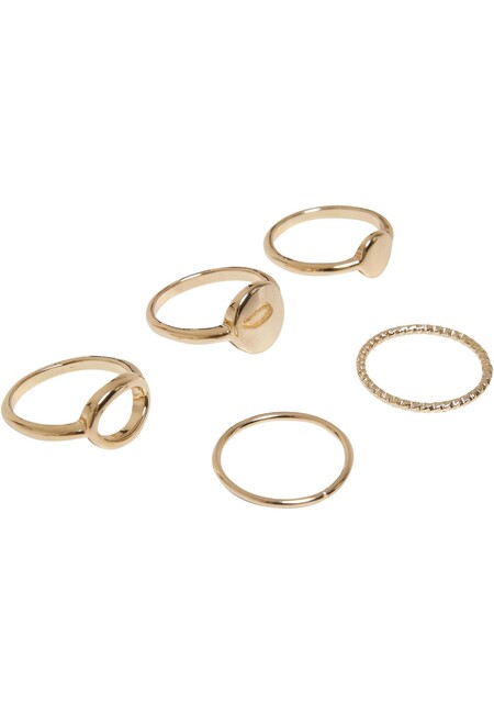 Urban Classics Basic Stacking Ring 5-Pack gold - Gangstagroup.com - Online  Hip Hop Fashion Store