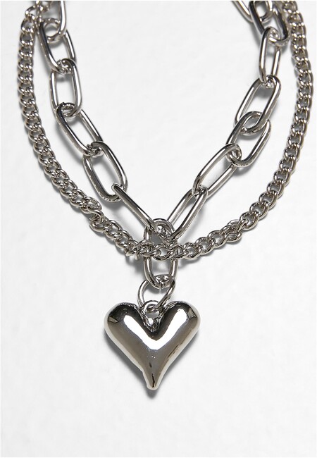 Urban Classics Heart Icon Layering Store Online Hip Hop Bracelet Fashion - - Gangstagroup.com silver