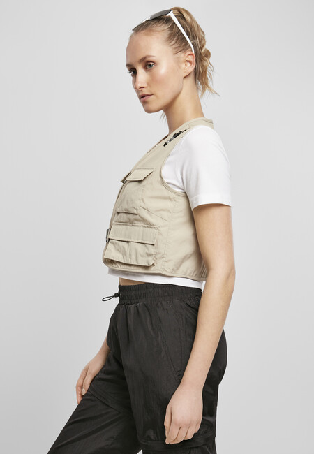 Urban Classics Ladies Short Tactical Vest concrete - Gangstagroup.com -  Online Hip Hop Fashion Store