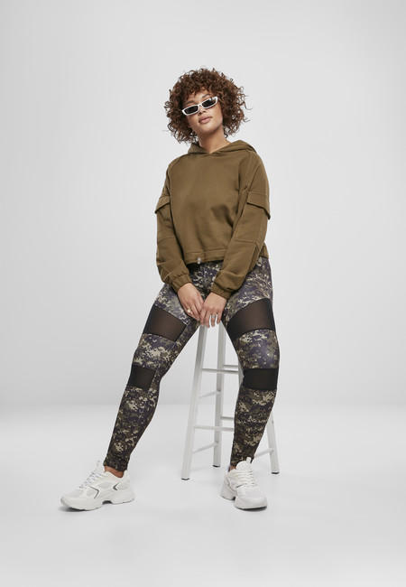 Urban Classics Ladies Camo Tech Mesh Leggings wood digital camo -   - Online Hip Hop Fashion Store