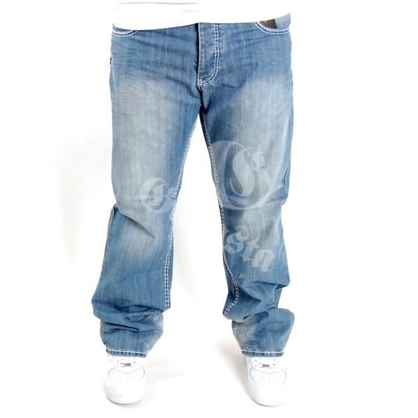 Rocawear Thick Rick Loose Fit Denim Jeans Light Sand Blue ...