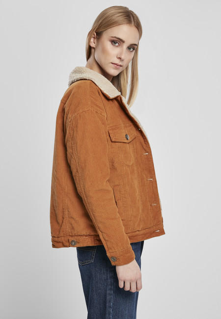 Urban Classics Ladies Oversize Sherpa Corduroy Jacket toffee/beige -  Gangstagroup.com - Online Hip Hop Fashion Store | Jacken