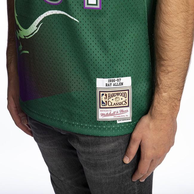 Milwaukee Bucks ( Allen 34) Mitchell & Ness Purple & green Basketball Jersey
