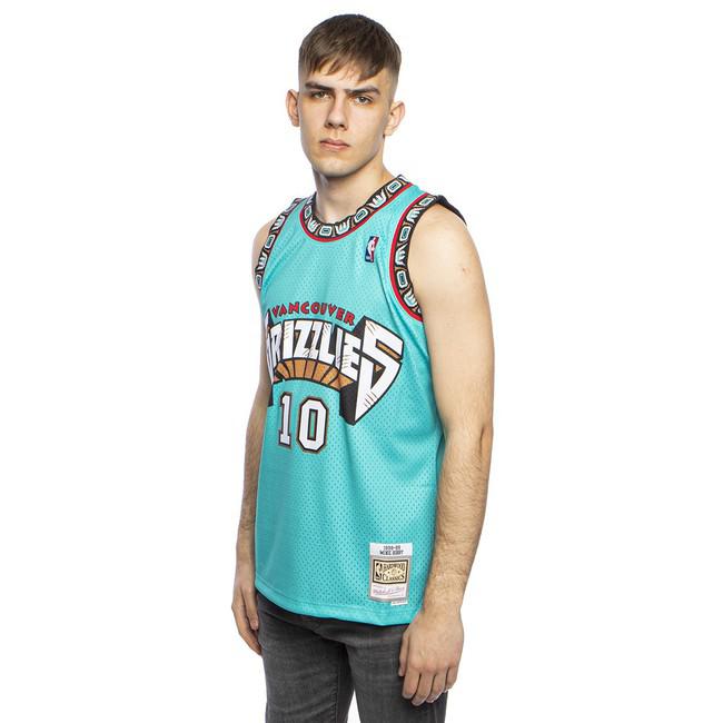 Men's Mitchell & Ness Mike Bibby Olive Vancouver Grizzlies
