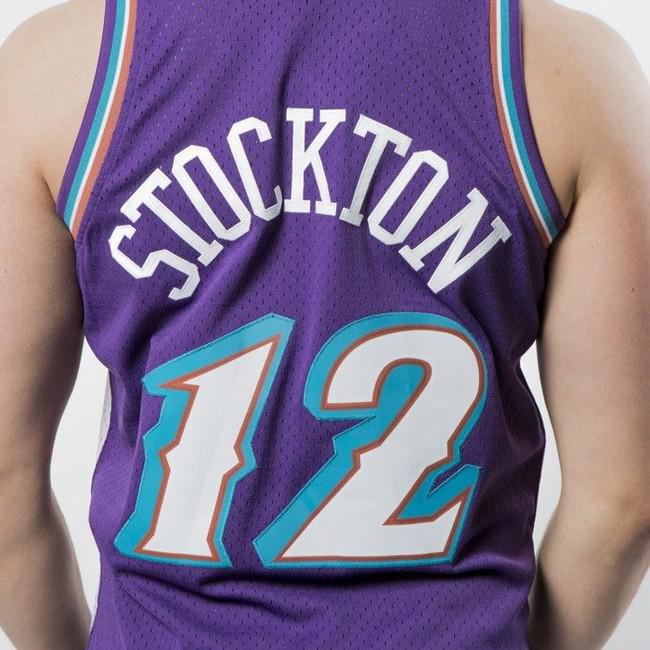 Men 12 John Stockton Jersey Purple Utah Jazz Jersey Throwback