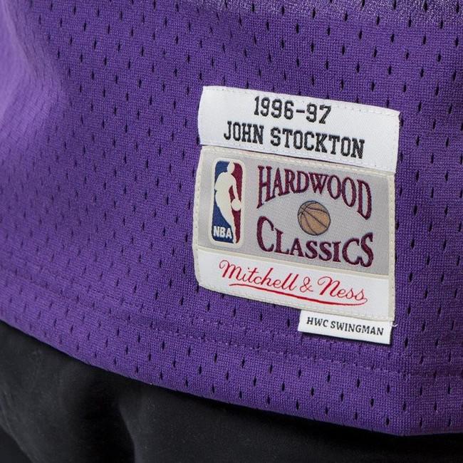 Men's Utah Jazz John Stockton Mitchell & Ness Purple Hardwood Classics  Swingman Jersey