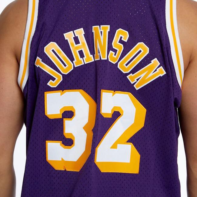  Mitchell & Ness Magic Johnson 32 Replica Swingman NBA Jersey  Los Angeles Lakers HWC Basketball Trikot Purple : Sports & Outdoors