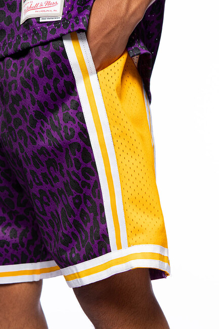 Mitchell & Ness Men's Los Angeles Lakers Purple Jumbotron Swingman Shorts
