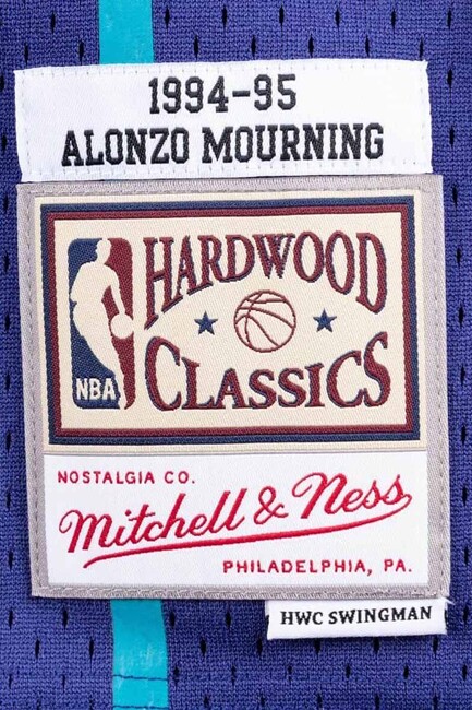 Men's Mitchell & Ness Alonzo Mourning Purple Charlotte Hornets Hardwood  Classics Swingman Jersey
