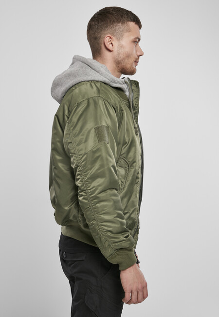 Store Jacket Hip Gangstagroup.com MA1 - Fashion Online Brandit - Hop olive/grey Bomber Hooded