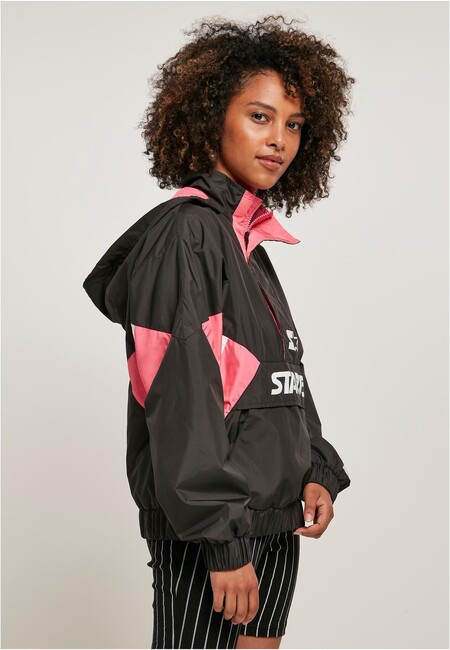 Ladies Starter Colorblock Gangstagroup.com Fashion Hop Halfzip Windbreaker Online - - Hip black/pinkgrapefruit Store