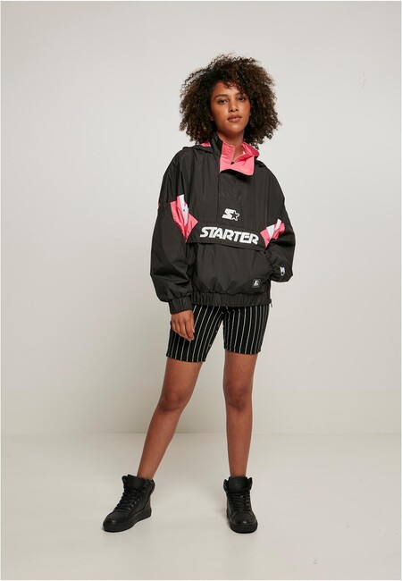 Starter Online Halfzip Ladies black/pinkgrapefruit Hip Colorblock - Fashion Hop - Gangstagroup.com Store Windbreaker
