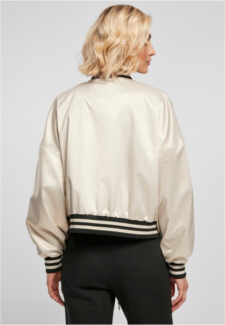 Urban Classics Ladies Short Oversized Satin College Jacket softseagrass -  Gangstagroup.com - Online Hip Hop Fashion Store