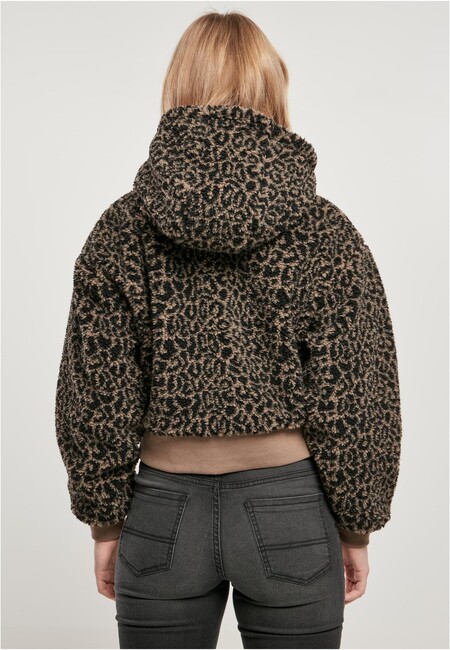 Urban Classics Ladies Short Oversized AOP Sherpa Jacket darktaupeleo -  Gangstagroup.com - Online Hip Hop Fashion Store