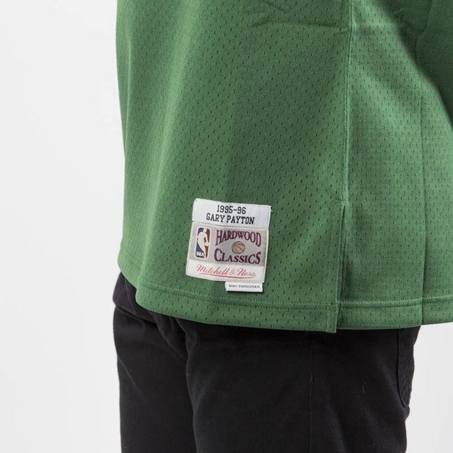 Men's Mitchell & Ness Gary Payton Green Seattle SuperSonics Hardwood Classics Stitch Name & Number T-Shirt