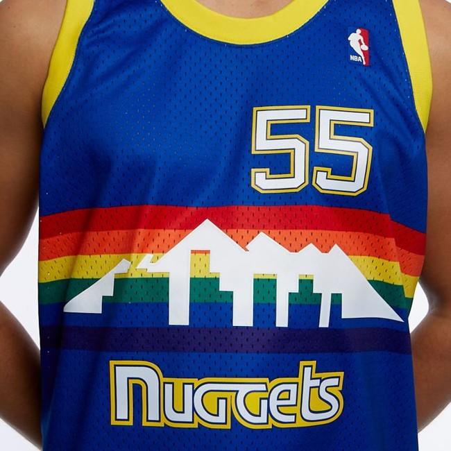 Dikembe Mutombo #55 Denver Nuggets Swingman Men's Basketball Jersey BLUE VEST 