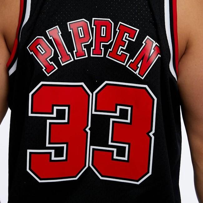 NBA Chicago Bulls Black Red Pippen #33 Mitchell Ness Swingman Jersey Men  Large L