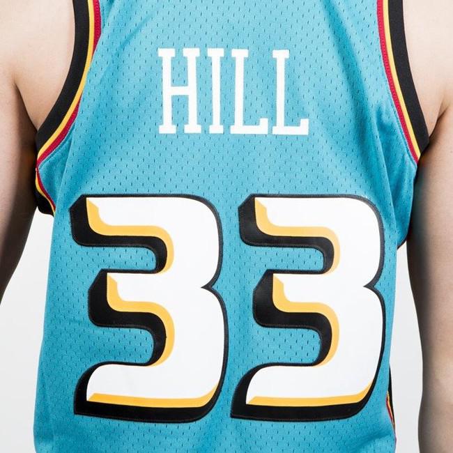 Detroit Pistons Grant Hill #33 Nba Throwback Mint Blue Jersey