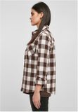 Urban Classics Ladies Turnup Checked Flanell Shirt pink/brown