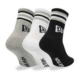 New Era Retro Stripe crew 3pack socks Black White Grey Unisex