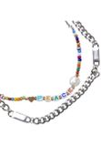 Urban Classics Peace Bead Layering Necklace 2-Pack silver