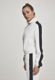 Urban Classics Ladies Short Striped Crinkle Track Jacket wht/blk