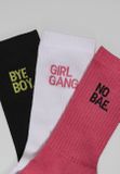 Mr. Tee Girl Gang Socks 3-Pack pink/wht/blk