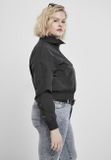 Urban Classics Ladies Cropped Crinkle Nylon Pull Over Jacket black