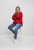Urban Classics Ladies Wide Oversize Sweater fire red