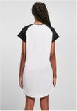 Urban Classics Ladies Contrast Raglan Tee Dress white/black