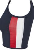 Urban Classics Ladies Side Stripe Cropped Zip Top navy/fire red/white
