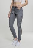 Urban Classics Ladies Denim Lace Up Skinny Pants grey