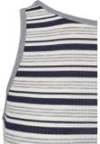 Urban Classics Ladies Rib Stripe Cropped Top navy/white/grey