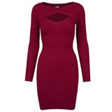 Urban Classics Ladies Cut Out Dress burgundy