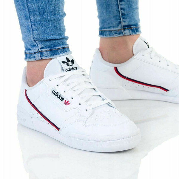 adidas Originals Continental 80 Sneaker Ftwr White/Ftwr White/Scarlet |  Stylerunner