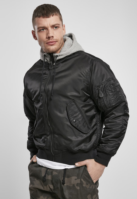 Brandit Hooded MA1 Bomber Jacket blk/gry - Gangstagroup.com - Online Hip  Hop Fashion Store