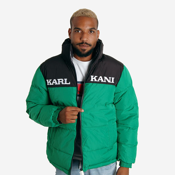 【ページのサ】 Karl Kani RETRO BLOCK REVERSIBLE PUFFER - Winter jacket - green ...