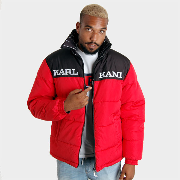 Karl Kani Retro Block Reversible Puffer Jacket red/black/white ...