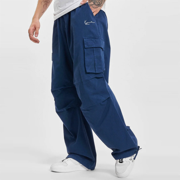 Karl Kani Small Signature Washed Parachute Pants navy -  -  Online Hip Hop Fashion Store