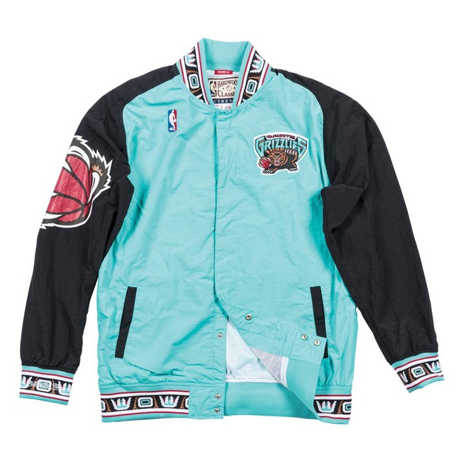 Men's Vancouver Grizzlies Turquoise Mitchell & Ness Hardwood Classics 75th Anniversary Authentic Warmup Full-Snap Jacket Size: Medium