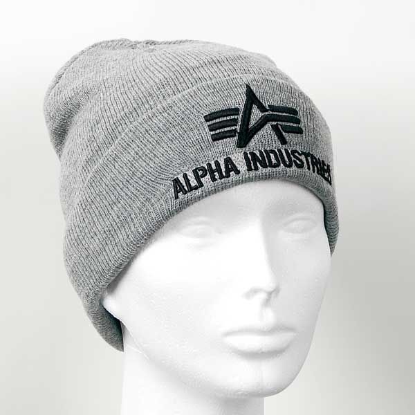 Alpha Industries 3D Beanie Grey - Gangstagroup.com - Online Hip Hop Fashion  Store