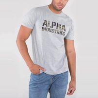 Alpha Industries Camo Print Tee Grey