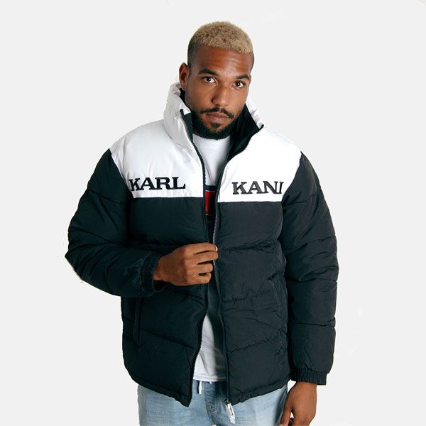 Compulsion Specificitet nøjagtigt Karl Kani Retro Block Puffer Jacket black/white - Gangstagroup.com - Online  Hip Hop Fashion Store