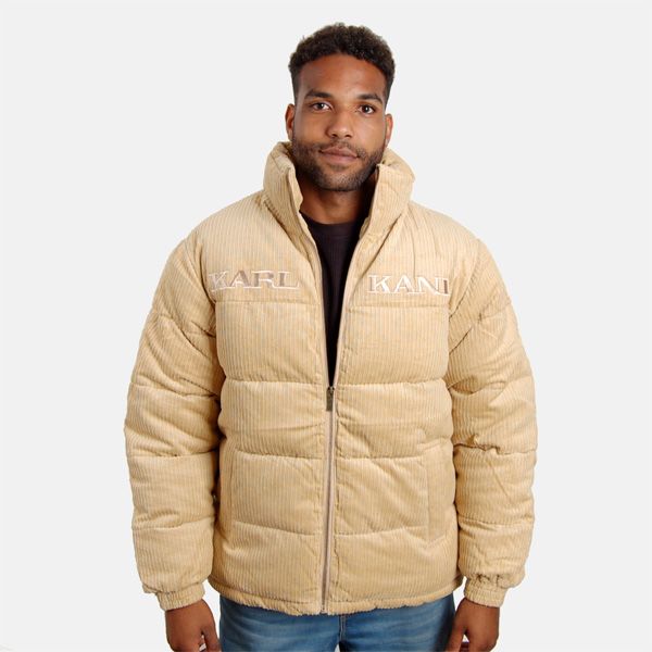 Karl Kani Retro Corduroy Puffer Jacket sand - Gangstagroup.com - Online Hip  Hop Fashion Store