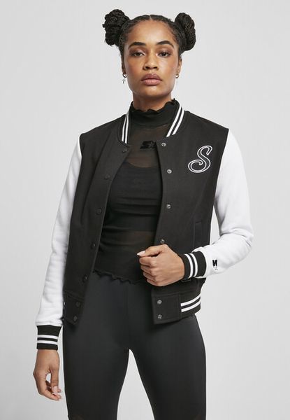 Ladies Starter Sweat College Jacket black/white