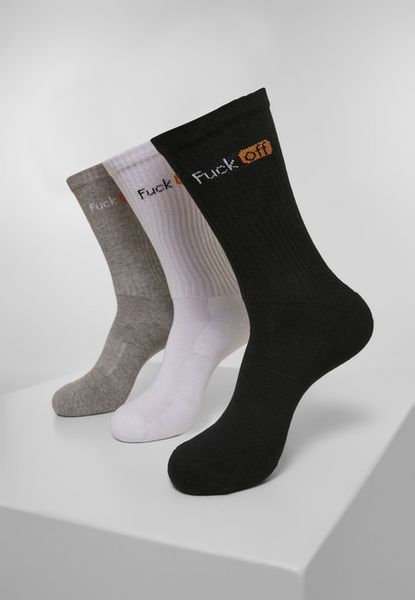 Mr. Tee Fuck Off Socks 3-Pack black/white lightgrey