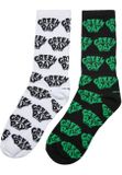Mr. Tee Green Day Socks 2-Pack black/white