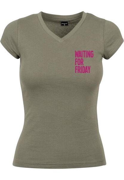 Mr. Tee Ladies Waiting For Friday Box Tee olive